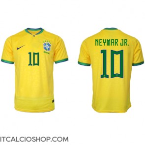 Brasile Neymar Jr #10 Prima Maglia Mondiali 2022 Manica Corta